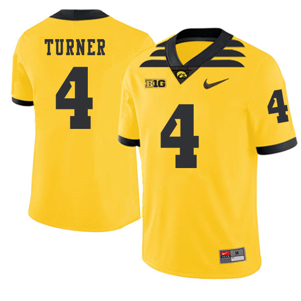 2019 Men #4 Josh Turner Iowa Hawkeyes College Football Alternate Jerseys Sale-Gold - Click Image to Close